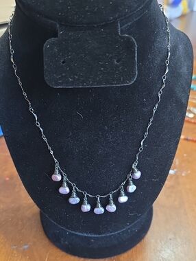 Elegant Pearl Drop Necklace in Lavender